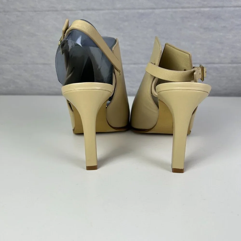 Vince Camuto Womens 9M Leather Sandals Millwood Arno Peep Toe Slingback NWB